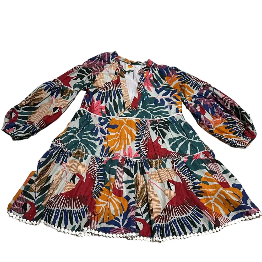 🦜Farm Rio Off White Macaw Mini Dress🦜